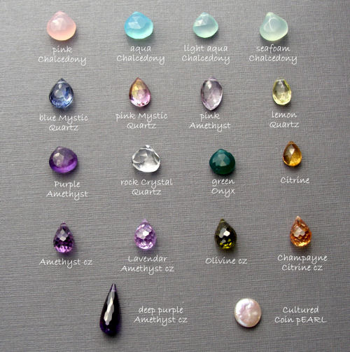 Gemstone Choices for customizing Organic Inspired Collection 
